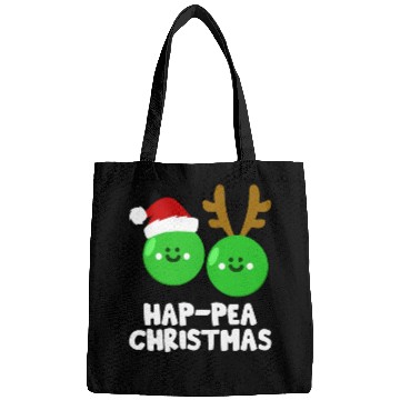 Discover Hap-Pea Christmas Funny Vegetable Vegan Food Pun Bags