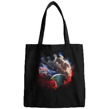 Discover America eagle under Moon with American Flag Bags
