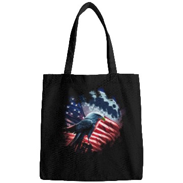Discover America eagle under Moon with American Flag Bags