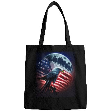 Discover America eagle under Moon with American Flag Bags
