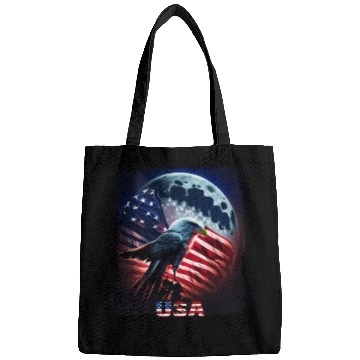 Discover America eagle under Moon with American Flag Bags