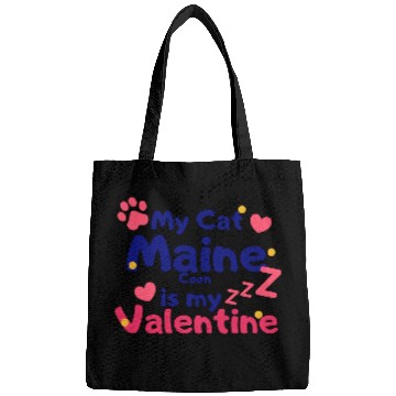Discover My Cat Maine Is My Valentine Bags