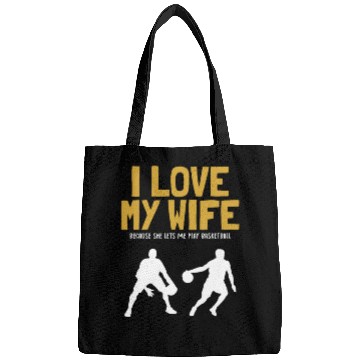Discover I love my Wife Basketball Professional Lover Bags