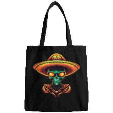 Discover Mexican alien with sombrero Bags