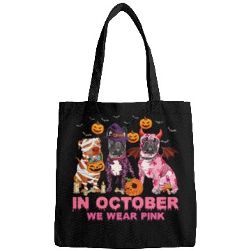 Discover In October We Wear Pink Pumpkin Pitbull Bags