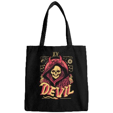 Discover Devil Tarot Skeleton Halloween Occult Bags