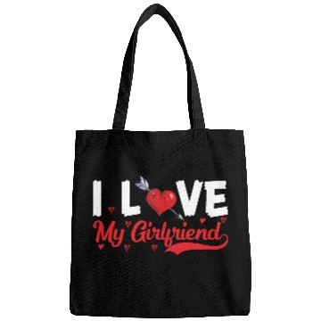 Discover i love my girlfriend heart Bags
