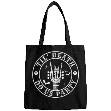 Discover Till Death Do Us Party Skeleton Hand Rock Bags
