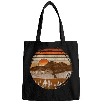 Discover Retro sunset nature Bags