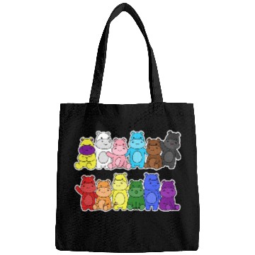Discover Pride Progress Flag Hippo Design for Equality Bags