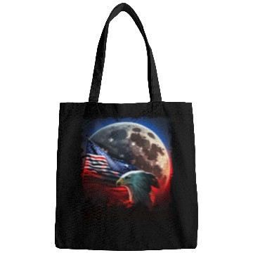 Discover America eagle under Moon with American Flag Bags