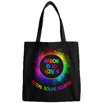 Discover Total Solar Eclipse Akron Ohio 4/28/24 Kids Bags