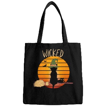 Discover Wicked Cat Witch Funny Halloween Witch Bags