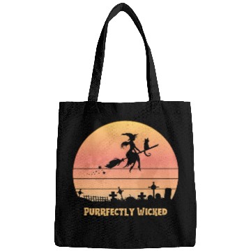 Discover Wicked Cat Witch Funny Halloween Witch Bags