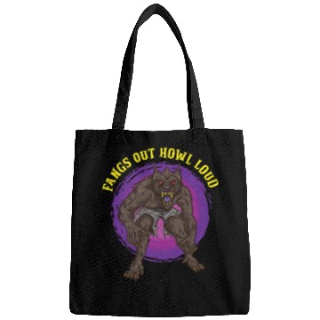 Discover Funny Horror Werewolf Lycanthropy Full Moon Shapes Bags