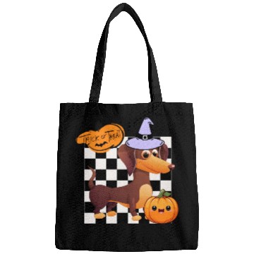 Discover Cute Halloween Dachshund Trick or Treating Bags