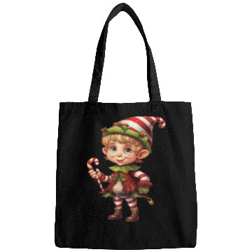Discover Christmas Elf Candy Cane X-Mas Pajamas Party Bags