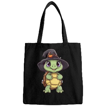 Discover Cute Halloween turtle with a witch hat. Bags