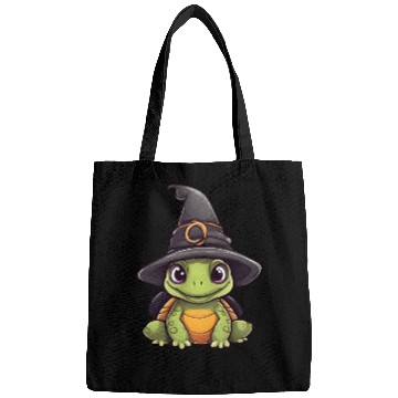 Discover Cute Halloween turtle with a witch hat. Bags