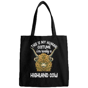 Discover Funny Highland Cow Saying Bags