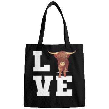 Discover Love Scottish Highland Cow Outfit Bags