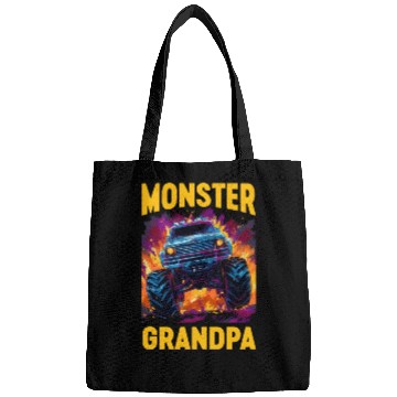 Discover Monster Truck Grandpa Monster Grandad Retro Bags