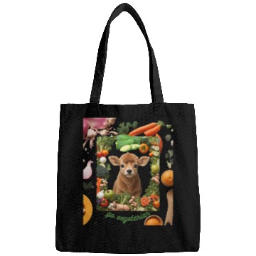 Discover cow animal vegetarian Bags