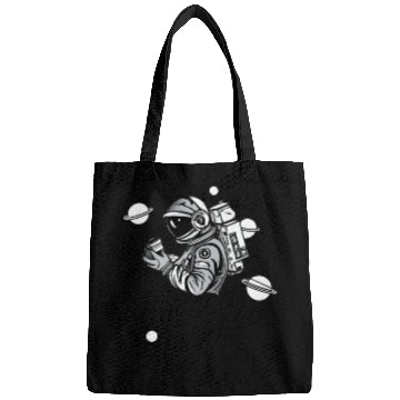 Discover D83D DE80 Astronaut Asking for Coffee, Whimsical Designs Bags