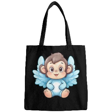 Discover monkey chimpanzee angel wings cute kawaii Bags