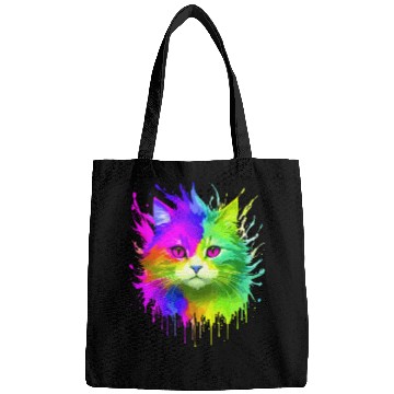 Discover Rainbow Cat Cat Kitten Lovers Apparel tie-dye Bags
