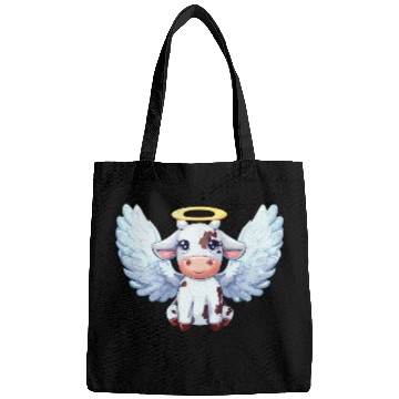 Discover cow angel wings farm halo Bags