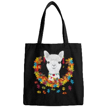 Discover decorated alpaca in an autumnal setting Bags