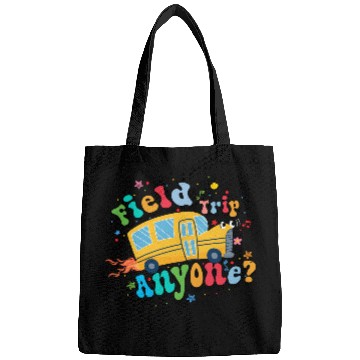 Discover field trip anyone Funny dadschool groovy school bu Bags