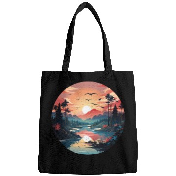 Discover Sunrise Dawn Serene Lakeside Symphony Bags