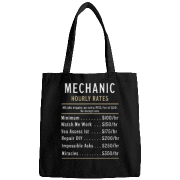 Discover Sarcastic Mechanic hourly rates Bags