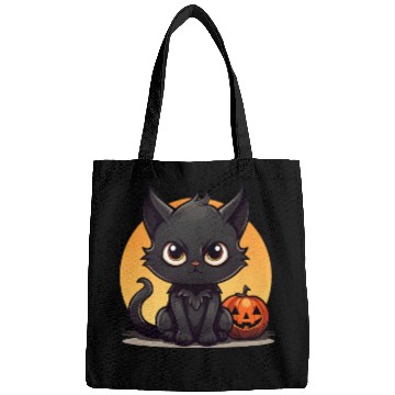 Discover Halloween cartoon cat Bags