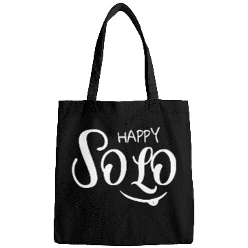 Discover Happy Solo White Typography Bags