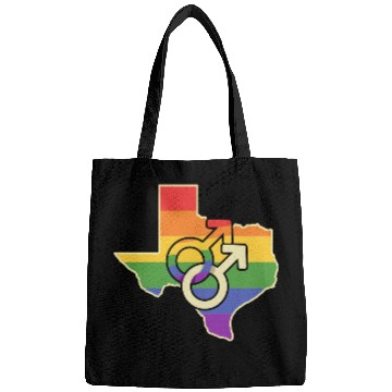 Discover Gay Love Texas Map Design for proud LGBT+ Texans Bags
