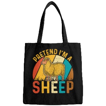 Discover Sheep Lover Funny Pretend I'm a Sheep Retro Lamb Bags