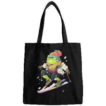Discover Frog Skiing Skier Ski Winter Snow Bags