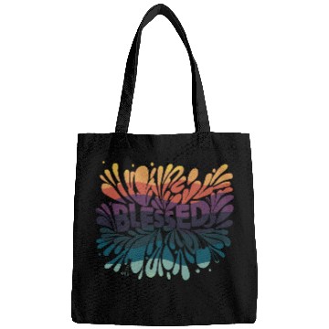 Discover Im Blessed Groovy Design Color Wave Bags