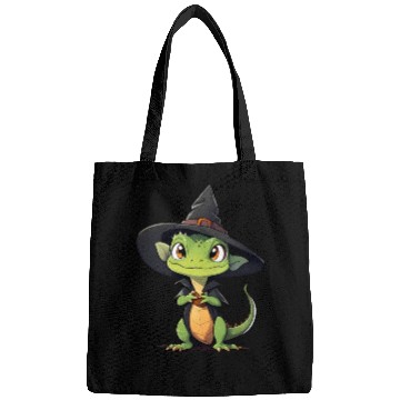 Discover Cute Halloween lizard with a witch hat. Bags