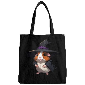Discover Cute Halloween guinea pig with a witch hat. Bags