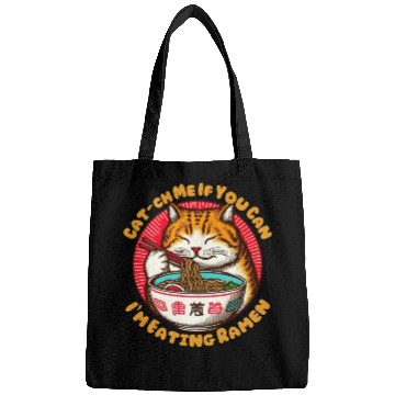 Discover I'm eating Ramen Japanese cat Bags