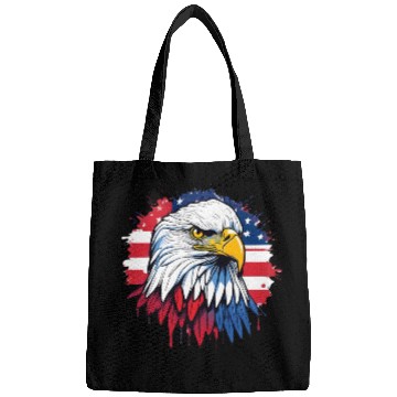 Discover American flag and majestic eagle Bags