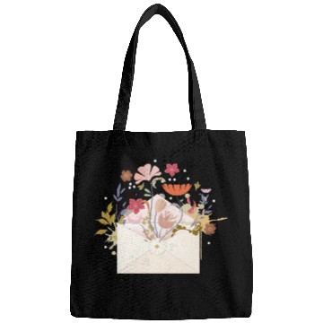 Discover floral envelope with flowers and seal Bags