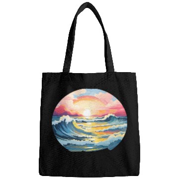 Discover Beautiful Pink Sea And Cloud Landscape Bags