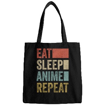 Discover Vintage Retro Eat Sleep Anime Repeat Gift Funny Bags