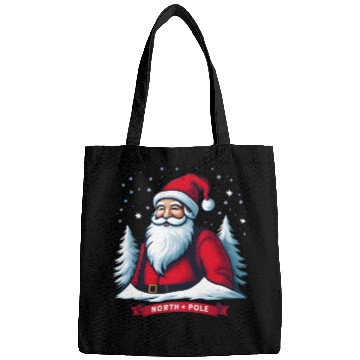 Discover North Pole santa merry christmas Bags