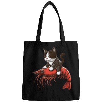 Discover Cat rides shrimp Bags